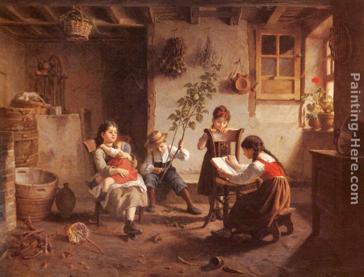 The Reading Lesson painting - Paul Seignac The Reading Lesson art painting